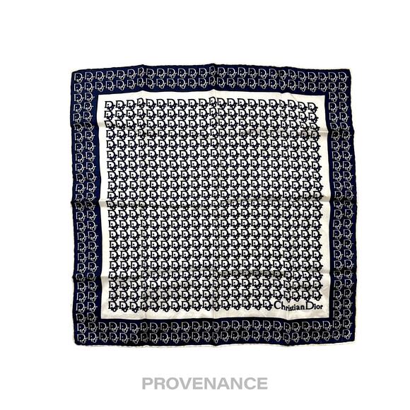 🔴 Christian Dior Trotter Monogram Silk Scarf - Navy White